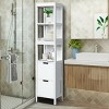 Tangkula Bathroom Floor Cabinet Multifunctional Storage Organizer 5Tier Shelves&2 Drawers - 4 of 4