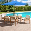 Alaterre Furniture 8pc Outdoor Patio Dining Set, Okemo Table with 10' Auto Tilt Umbrella - 2 of 4