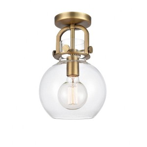 Newton Sphere - 1 Light Flush Mount In Industrial Style-12 Inches Tall and 8 Inches Wide - 1 of 1