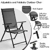 Yaheetech Set of 2 Folding Dining Chairs with 8 Adjustable Back Positions for Garden, Lawn, Backyard - 4 of 4