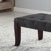 Syemin Ottomans and Benches Linon Tufted Entryway Bench, Faux Leather Vintage Bedroom Bench, Upholstered Bedroom Benches, Gray, 44"*16"*18.25" - 4 of 4