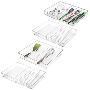 mDesign Plastic Adjustable/Expandable Drawer Storage Organizer