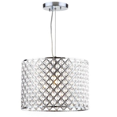 Silva 12" Chrome and Crystal Diamond Beaded Chandelier