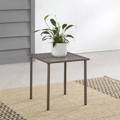 Cali Bay Light Brown Powder-Coated Steel Outdoor Side Table