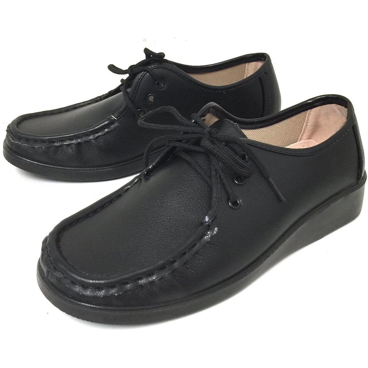 Обувь Bangka Women's Comfort Shoes Lace up Hotel Restaurant Work Slip/Oil Resistant Work Oxfords, Black-8 — фото 2