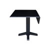 International Concepts Solid Wood 36" Square Dual Drop Leaf Dining Table, Black - 3 of 4