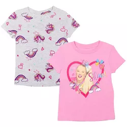 JoJo Siwa Little Girls 2 Pack Pullover Graphic T-Shirts Pink/White 6X