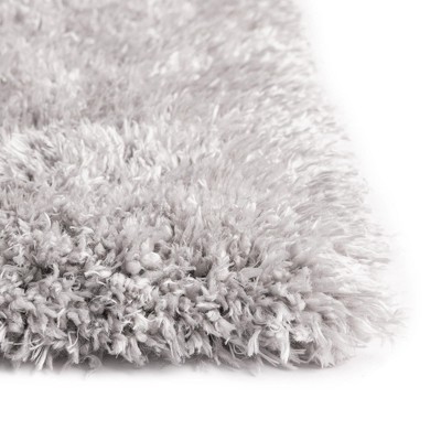 Ash Gray High Pile Shag Synthetic Area Rug 4' x 6'