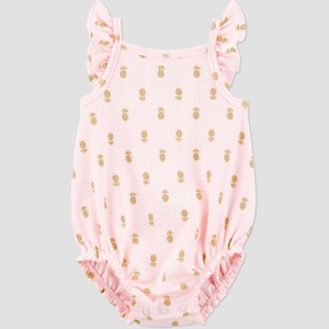 Carter's Just One You® Baby Girls' Pineapple Textured Romper - Pink - 1 of 3