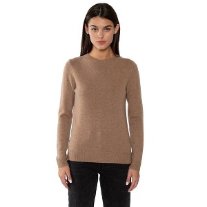 JENNIE LIU 100% Pure Cashmere Extra-ply Cozy Long Sleeve Crew Neck Sweater - 1 of 2