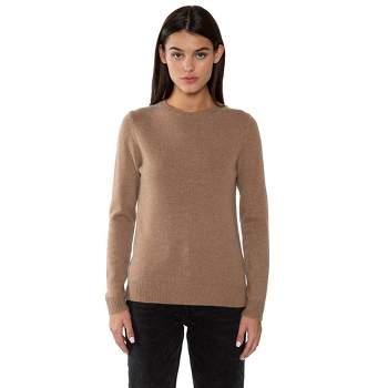 JENNIE LIU 100% Pure Cashmere Extra-ply Cozy Long Sleeve Crew Neck Sweater
