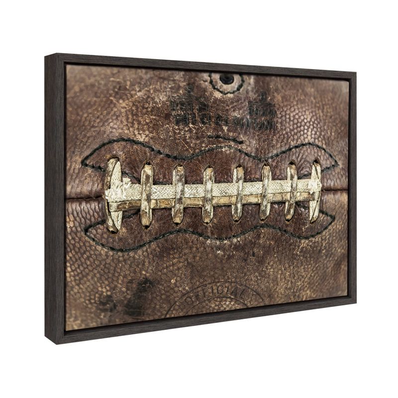 18&#34; x 24&#34; Sylvie Football Laces Framed Canvas by Shawn St. Peter Gray - DesignOvation, 3 of 10