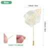 Unique Bargains Wedding Groom Suit Ribbon Rose Flower Lapel Pin with Gold Leaf 1 Pc - 3 of 4