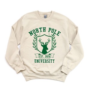 Simply Sage Market Women's Graphic Sweatshirt North Pole University Reindeer - 1 of 4