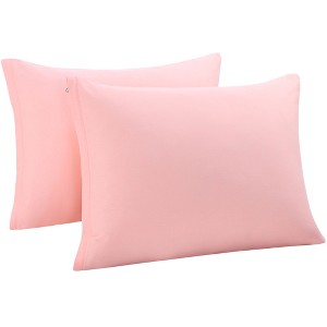 PiccoCasa Breathable Soft Comfortable Sold Cotton Zippered Pillowcases 2 Pcs - 1 of 4