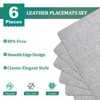 Aoibox Faux Leather Placemats Set of 6, Light Grey Table Mats, Waterproof & Non-Slip for Indoor & Outdoor Dining - 3 of 4