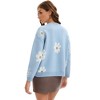 INSPIRE CHIC Women's Floral V Neck Button-Down Open Front Long Sleeve Knit Sweaters - 4 of 4