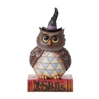 Jim Shore 5.5 Inch Halloween Hoot Owl Witch Hat Spell Book Bird Figurines