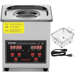VEVOR Ultrasonic Cleaner with Digital Timer & Heater, Professional Ultra Sonic Jewelry Cleaner, Stainless Steel Heated Cleaning Machine, Silver - 1 of 4