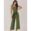 Seta T Women's Sleeveless Tie Waist Stretchy Long Pant Romper Jumpsuit - 3 of 4