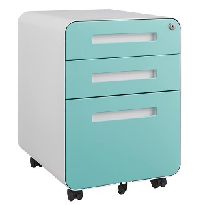 Vynxaria 3-Drawer Mobile File Cabinet - Versatile Utility Storage Cabinets with Anti-Tilt Design - 1 of 4