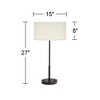 Pacific Coast Lighting Undine 27" Tall Skinny Modern Table Lamp USB Ports AC Power Outlets Dark Bronze Metal Single Living Room Charging Bedroom - 4 of 4