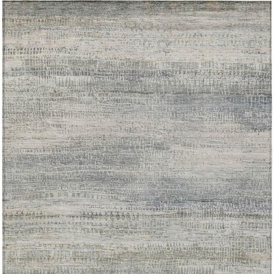 HomeRoots 3' X 5' Linen And Beige Abstract Washable Indoor Outdoor Area Rug