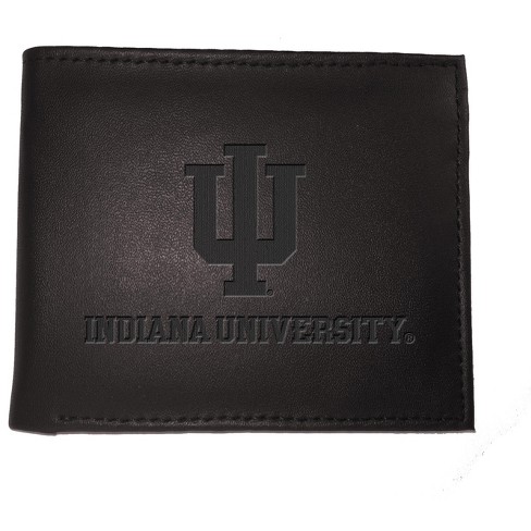 Evergreen Ncaa Indiana Screaming Eagles Black Leather Bifold Wallet