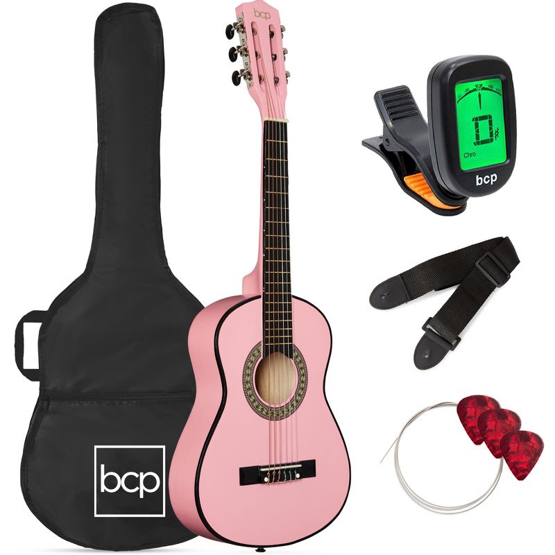 Best Choice Products 30in Kids Acoustic Guitar Beginner Starter Kit with Strap, Case, Strings, 1 of 9