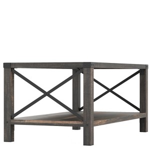 Vintage Wood Look End Table，Coffee Storage, Easy to Assemble, Living Room,Dark Oak - 1 of 4