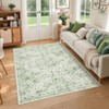Washable Vintage  Medallion Rug Non Slip Low Pile Rug Soft RetroThrow Floor Cover Foldable Indoor Carpet for Living Room Bedroom Playroom Nursery - 3 of 4
