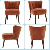 Nasitip Modern Wingback Chair,Armless Lounge Chair with Wood Legs- Tufted Side Chair Fabric Comfy with Decor Back,Brown - 4 of 4