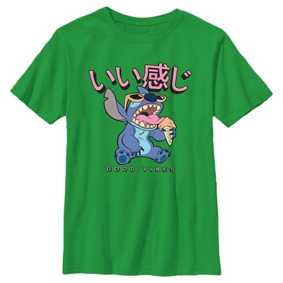 Good vibes store green t shirt