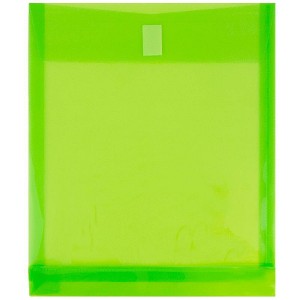 JAM Paper 9 3/4'' x 11 3/4'' 12pk Plastic Envelopes with Hook & Loop Closure, 1" Expansion, Letter Open End - 1 of 4