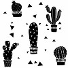 Geo Cactus Peel and Stick Wall Decal Black - RoomMates: Vinyl Botanical Stickers for Modern Home Decor, 27pc - 3 of 4