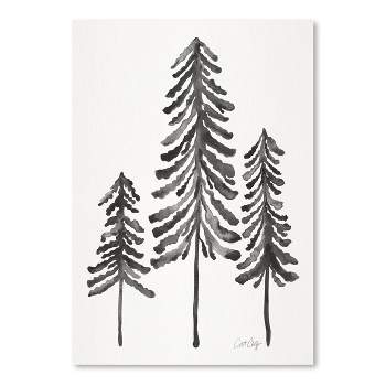 Americanflat Minimalist Botanical Pine Trees Black By Cat Coquillette Poster