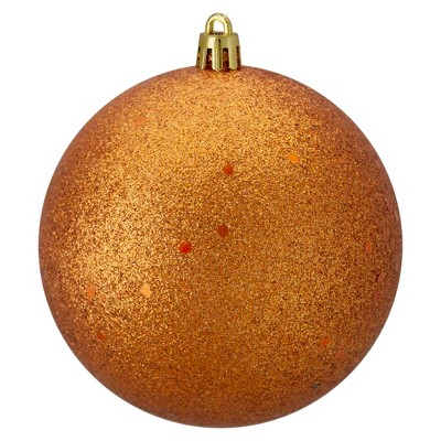 Northlight 4" Shatterproof Holographic Glitter Christmas Ball Ornament - Orange