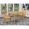 HomeStock 3-Piece Natural Brown Oak Finish Solid Wood Top Dining Table Set - 2 of 4