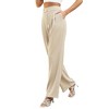 Womens High Waisted Pleated Wide Leg Pants with Pockets Dress Pants - 2 of 4