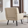 CAVINAS Modern Accent Chair, Upholstered Arm Chair, Living Room Chair Bedroom Chair Home Chair with Black Legs, Single Chair Sofa Chair - 3 of 4