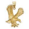 Black Bow Jewelry 14k Yellow Gold Satin & Diamond-Cut Eagle Pendant, 23 x 33mm - 3 of 4