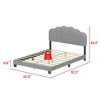 FUFU&GAGA Gray Queen-size Upholstered Bed Frame with Scalloped Headboard & LED Accent Light - 4 of 4