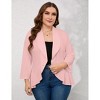 Clearlove Womens Plus Size 3/4 Sleeves Cardigan Lightweight Open Front Draped Ruffles Shawls Wraps Shrugs - 4 of 4