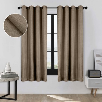 Classic Linen Design Room Darkening Semi-Blackout Curtains, Set of 2 by Blue Nile Mills