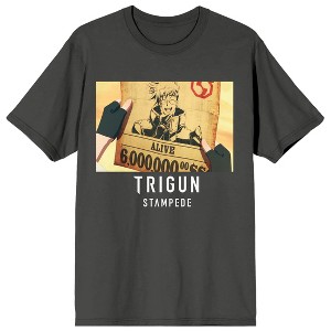 Trigun Stampede Wanted Art Crew Neck Short Sleeve Charcoal Women's T-shirt - 1 of 3