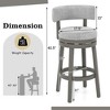 Tangkula Set of 4 Upholstered Swivel Bar Stools Wooden Bar Height Kitchen Chairs Gray - 2 of 4