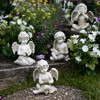 Northlight 4-Piece Set of Sitting Cherub Angel Outdoor Patio Garden Statues 6.5" - Gray - 2 of 4