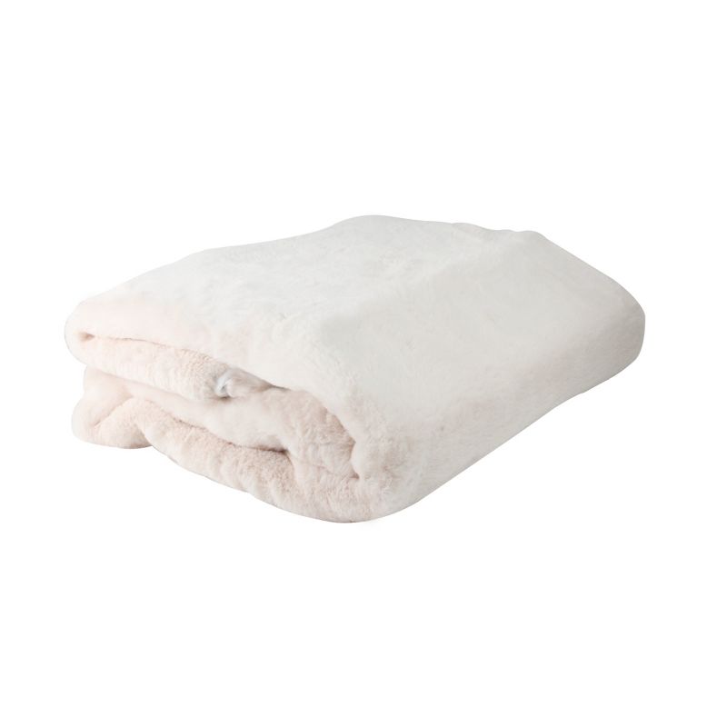 Northlight 50" x 60" Soft Faux Fur Throw Blanket - Pink, 1 of 4