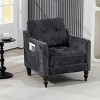 Chenille Accent Armchair with USB Port,Wide Backrest and Side Pocket,31.5" Upholstered Living Room Chair-Baofuwish - 3 of 4