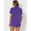 cheibear Women's Silky Satin Nightwear with Shorts Lounge Sleepwear Pajama Set - 3 of 4